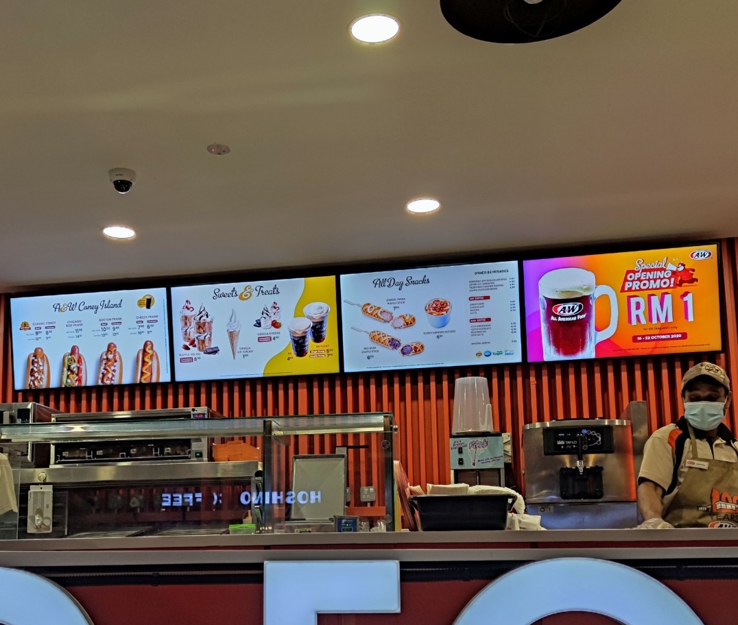 a&w restaurant digital signage singapore