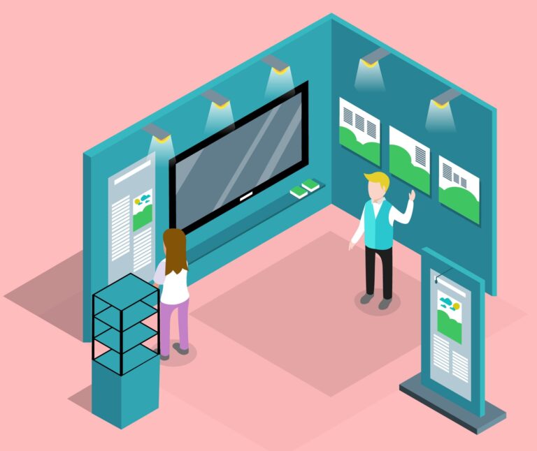 Interactive digital signage display at a modern Singapore exhibition – explore solutions with a trusted electronic signage supplier in Singapore.