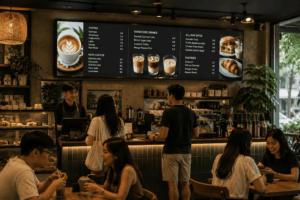 singapore cafes are using digital menu board